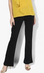 Marks & Spencer Black Solid Slim Fit Coloured Pants women