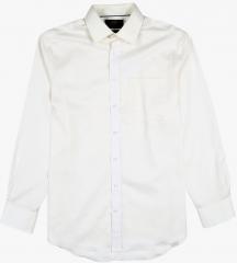 Marks & Spencer Cream Regular Fit Solid Formal Shirt men