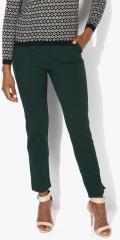 Marks & Spencer Green Solid Regular Fit Chinos women