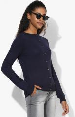 Marks & Spencer Navy Blue Solid Cardigan women