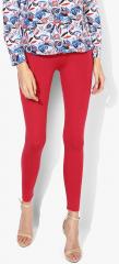 Marks & Spencer Red Solid Leggings women