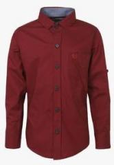 Mashup Maroon Casual Shirt boys