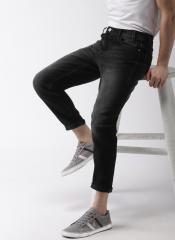 Mast & Harbour Black Carrot Regular Fit Mid Rise Clean Look Jeans men