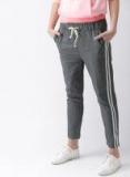 Mast & Harbour Grey Regular Fit Solid Regular Trousers Women