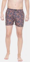 Mast & Harbour Men Blue & Peach Coloured Printed Boxers 7998313