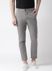 Mast & Harbour Men Grey Slim Fit Solid Chinos