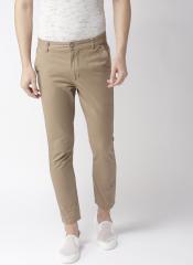 Mast & Harbour Men Khaki Slim Fit Solid Chinos