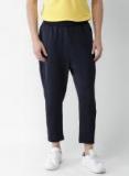 Mast & Harbour Navy Regular Fit Solid Track Pants Men