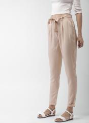 Mast & Harbour Peach Regular Fit Solid Regular Trousers women