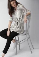 Mast & Harbour White Striped Shirt women