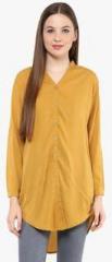 Mayra Mustard Yellow Solid Tunic women