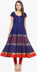 Mbe Blue Printed Anarkali Kurta women