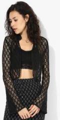 Meee Black Solid Shrug women