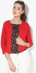 Meee Red Solid Winter Jacket women