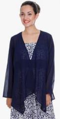 Meiro Navy Solid Shrug women