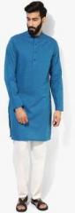 Melange By Lifestyle Blue Solid Regular Fit Kurta men