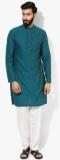 Melange By Lifestyle Blue Textured Regular Fit Kurta Men