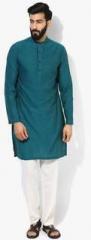 Melange By Lifestyle Blue Textured Regular Fit Kurta men