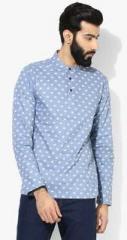 Melange By Lifestyle Light Blue Printed Regular Fit Kurta men