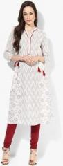 Melange By Lifestyle Off White Printed Kurta women