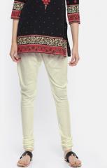 Melange By Lifestyle Off White Solid Churidar women