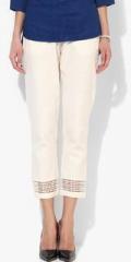 Melange By Lifestyle Off White Solid Harem Pant women