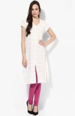 Melange By Lifestyle Off White Solid Kurta women