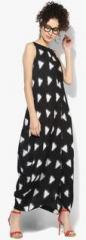 Miaminx Black Coloured Printed Asymmetric Dress women