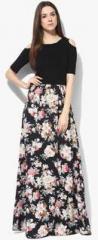 Miaminx Black Coloured Printed Maxi Dress women