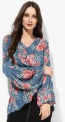 Miaminx Blue Printed Blouse women