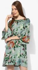 Miaminx Green Coloured Printed Shift Dress women