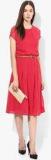 Miaminx Magenta Coloured Solid Shift Dress With Belt women