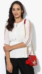 Miaminx White Striped Blouse women