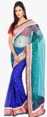 Milonee Green Embroidered Saree women