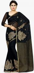 Mimosa Black Embellished Saree women