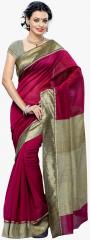 Mimosa Maroon Textured Saree women