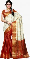 Mimosa Off White Printed Saree women