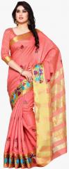 Mimosa Peach Embroidered Saree women