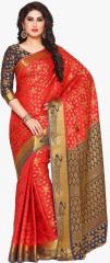 Mimosa Red Embellished Saree women