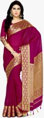 Mimosa Red Poly Crepe Embellished Banarasi Saree women