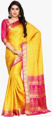 Mimosa Yellow Embellished Saree women