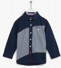 Mini Klub Navy Blue Regular Fit Casual Shirt boys