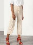 Miss Bennett Beige Trousers With Front Tie Up Details Women