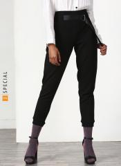 Miss Bennett Black Regular Fit Self Design Joggers women