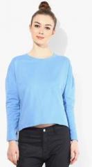 Miss Bennett London Blue Solid Sweatshirt women