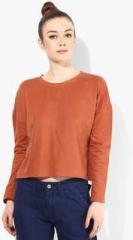 Miss Bennett London Rust Solid Sweatshirt women