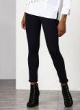 Miss Bennett Navy Blue Solid Leggings Women