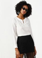 Miss Bennett Off White Solid Blouse women