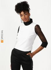 Miss Bennett White Self Design Blouse women