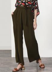 Miss Bennett Wide Leg High Waist Pants With Waist Tie Up women